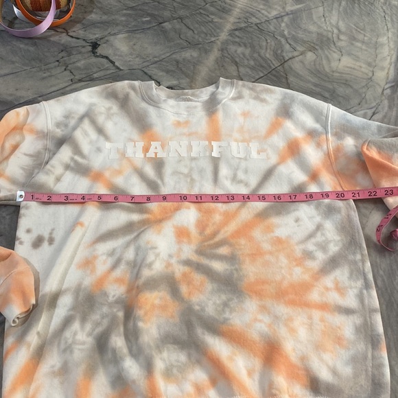 BFFS & BABES "Thankful" Orange Tie-Dye Sweatshirt | Used Once - Picture 3 of 5
